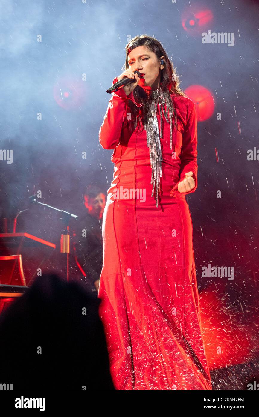 The Italian songwriter Elisa Toffoli, as know with Elisa stage name during his live performs at Arena di Verona for his An Intimate Night - Two Nights only, on June 4, 2023 in Verona, Italy. (Photo by Roberto Tommasini/NurPhoto) Credit: NurPhoto SRL/Alamy Live News Stock Photo