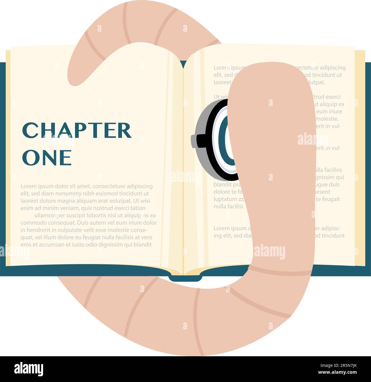 Bookworm Reading Chapter One of Book Stock Vector Image & Art Alamy