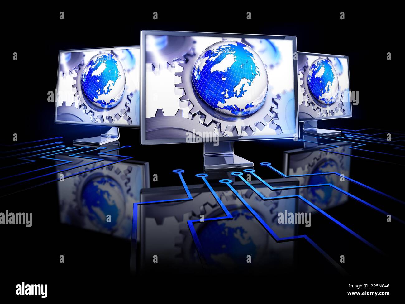 Digital network connection 3d rendering hi-res stock photography and ...