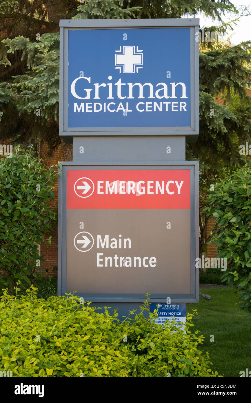 Moscow, ID, USA May 23, 2023; Sign for Gritman Medical Center and
