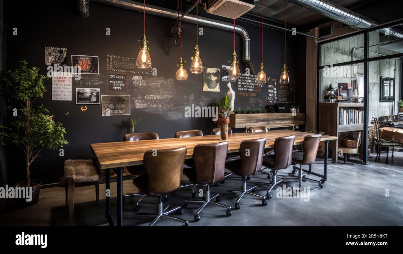 Inspiring office interior design Industrial style Meeting Room