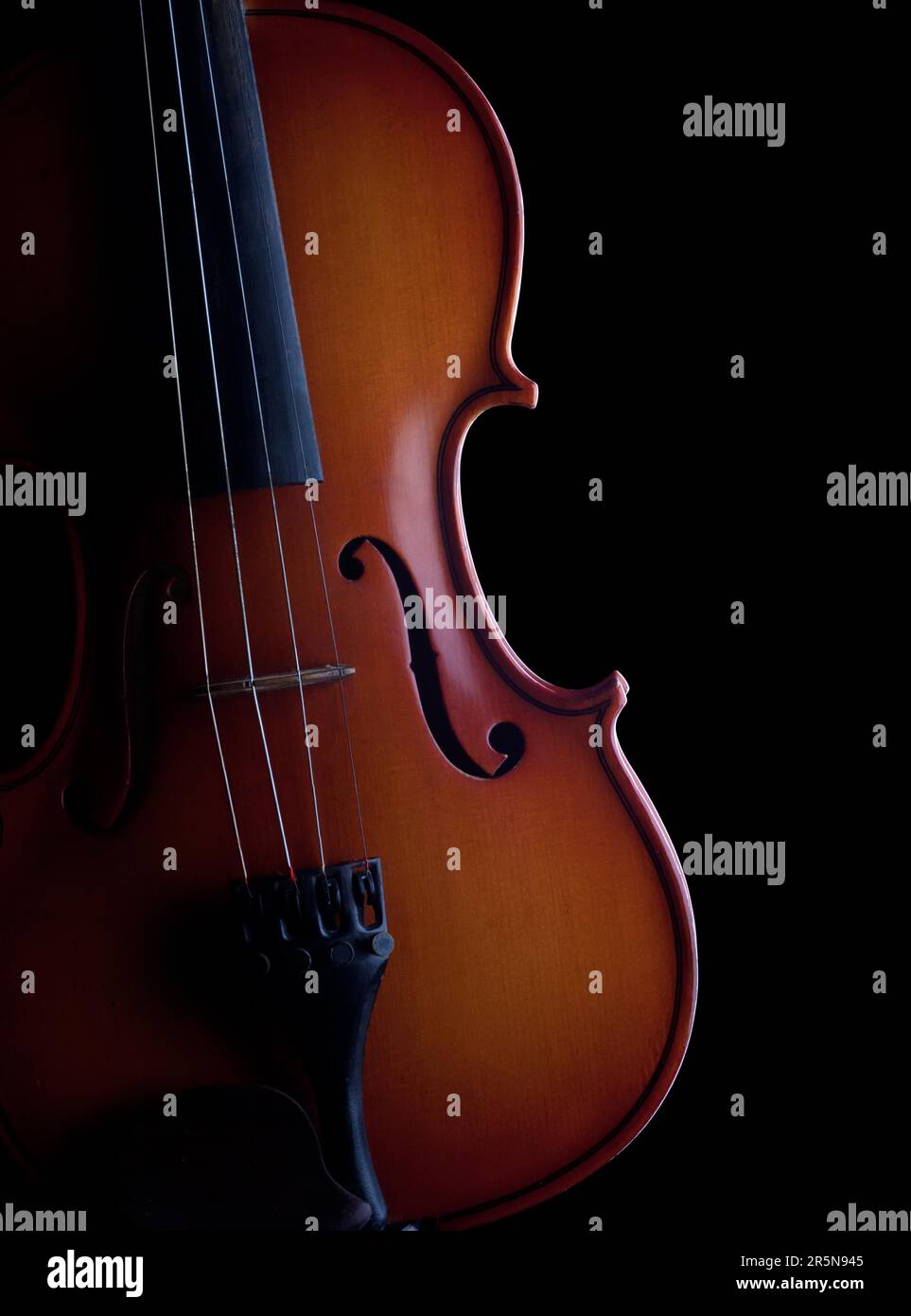 Violin on black background Stock Photo - Alamy
