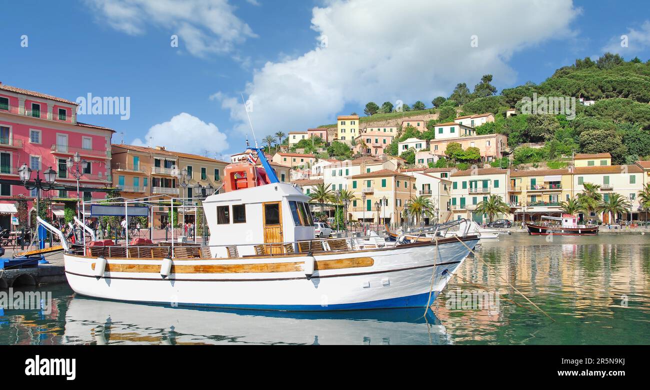 Porto Azzurro, Elba Island, Tuscany, Mediterranean Sea, Italy Stock Photo