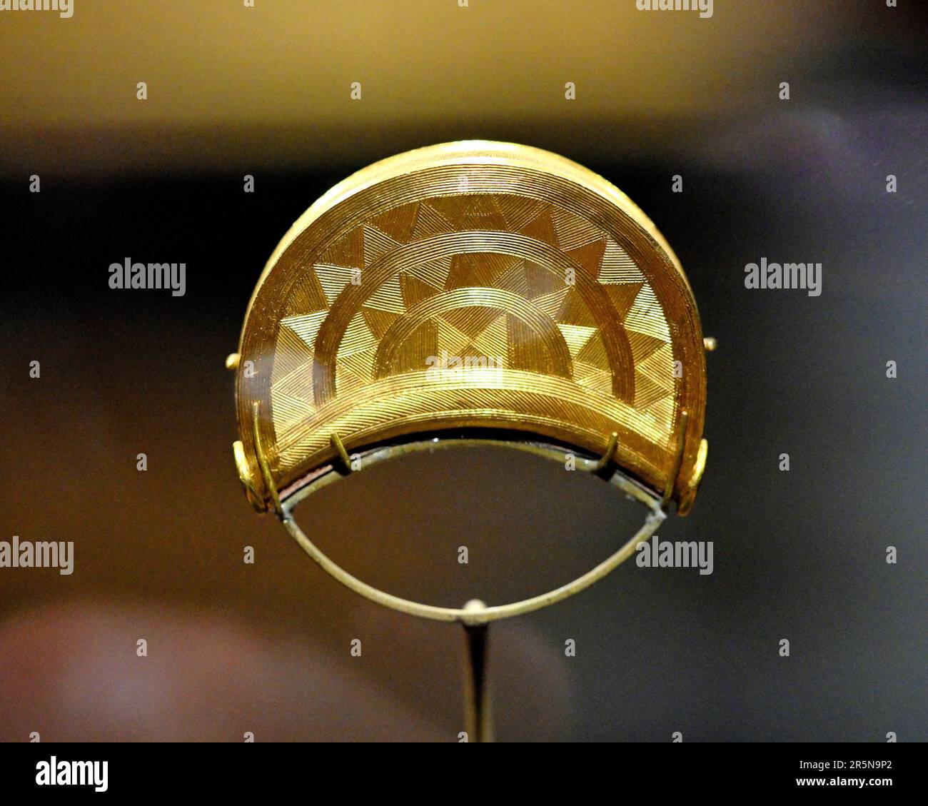 British Museum touring display of Bronze age gold relic the 4,000 year old Shropshire Sun