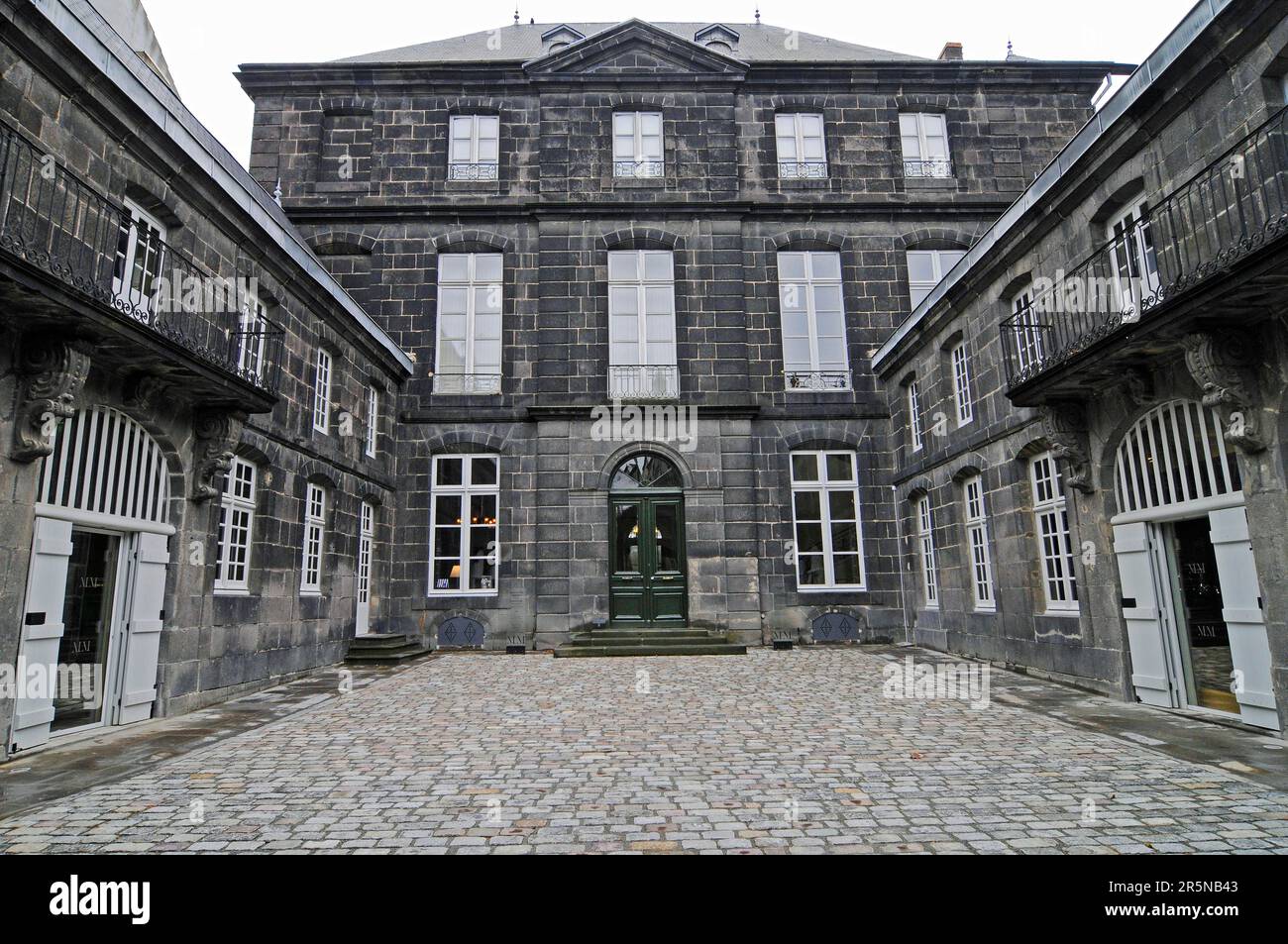 Courtyard, Museum of Fine and Applied Arts, Musee Mandet, Municipal Art Museum, Riom, Puy-de-Dome department, Auvergne, France Stock Photo