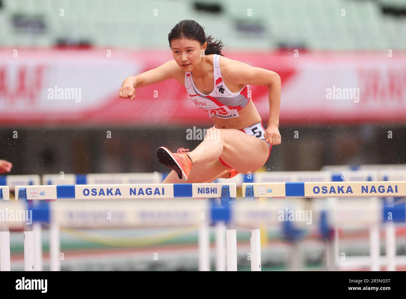 Osaka, Japan. 2nd June, 2023. Yumi Tanaka Athletics : The 107th Japan Track  & Field National Championships Women's 100mH Heat at Yanmar Stadium Nagai  in Osaka, Japan . Credit: Naoki MoritaAFLO SPORTAlamy
