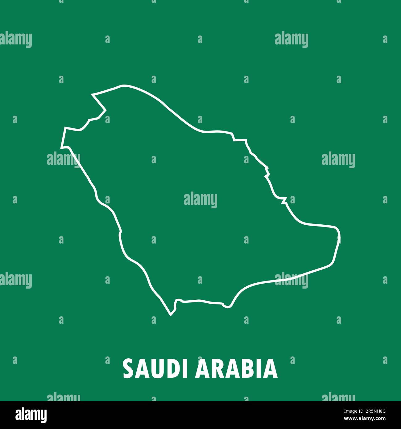 Saudi Arabia Map Outline Vector illustration Stock Vector