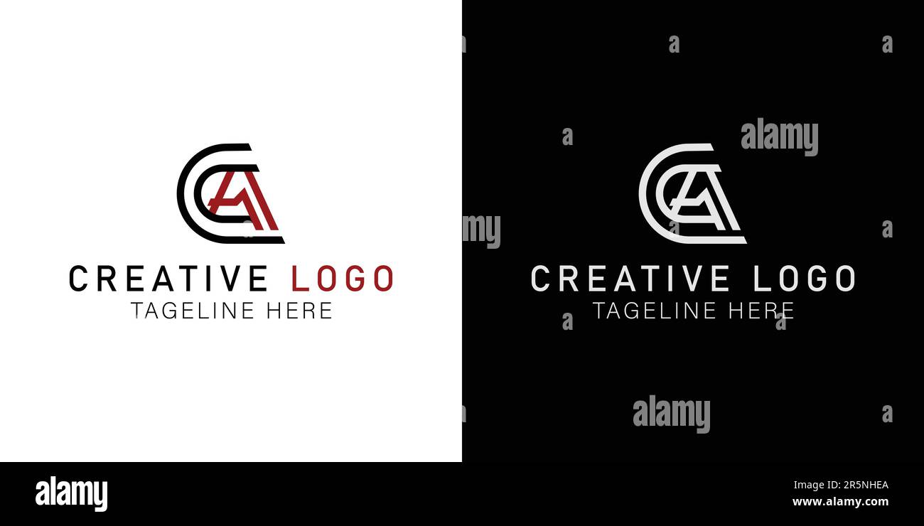 Letters abstract logo Initials CA, AC. monogram logo concept. simple design editable. vector illustration Stock Vector
