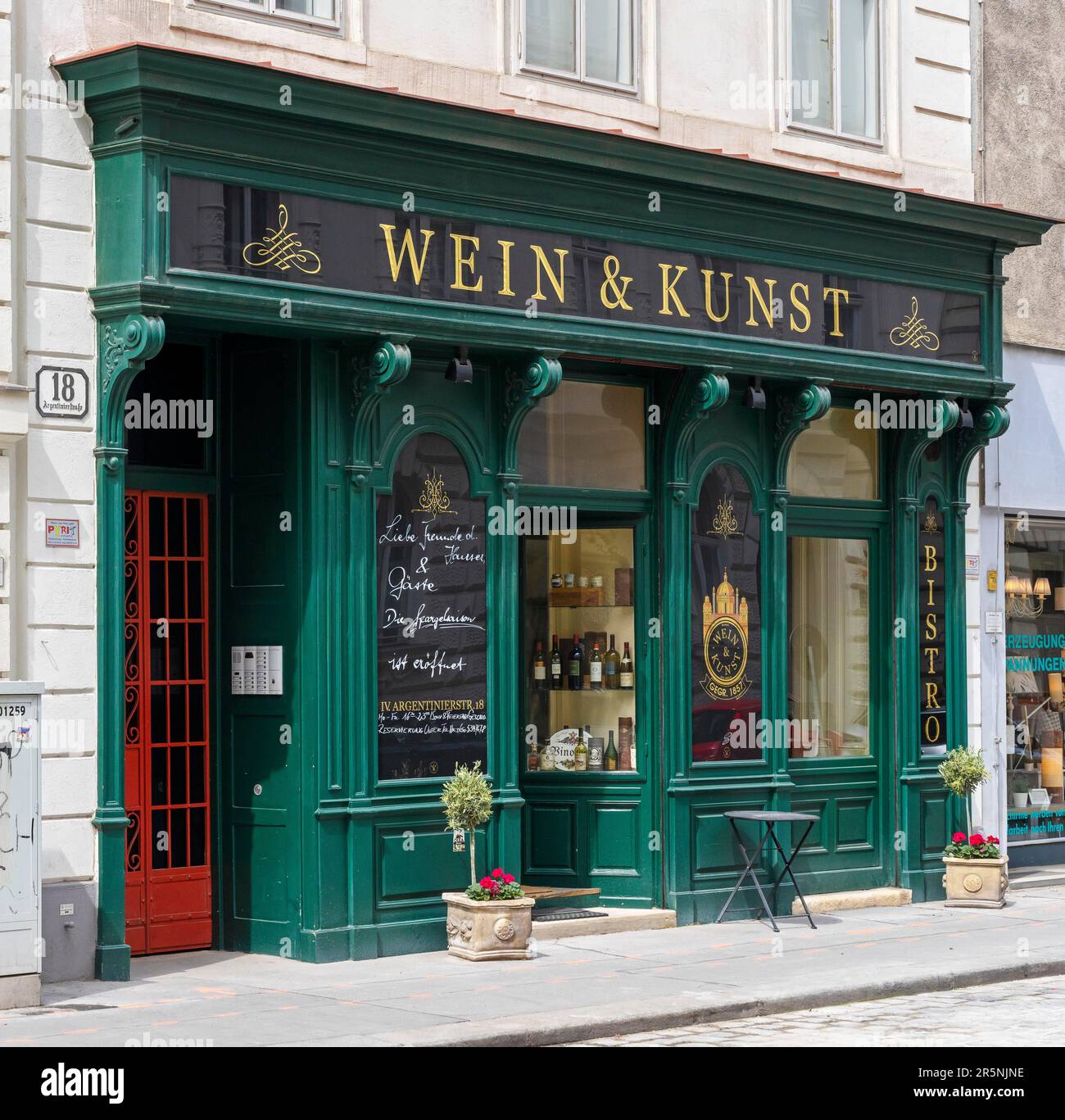 Decorative facade of a wine shop, Vienna, Austria, Europe Stock Photo Alamy
