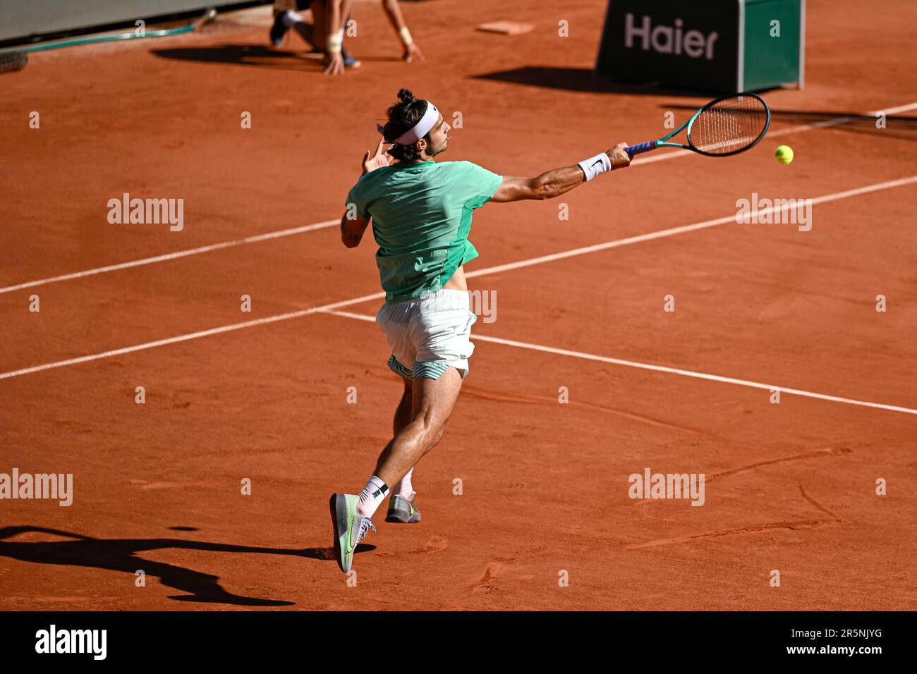 Lorenzo Musetti of Italy during the French Open, Grand Slam tennis tournament on June 4, 2023 at Roland Garros stadium in Paris, France. Stock Photo