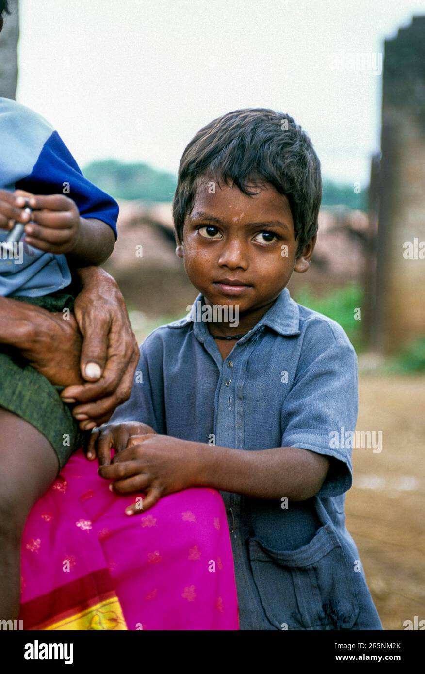 A village boy at Anaikatty, Tamil Nadu, South India, India, Asia Stock Photo