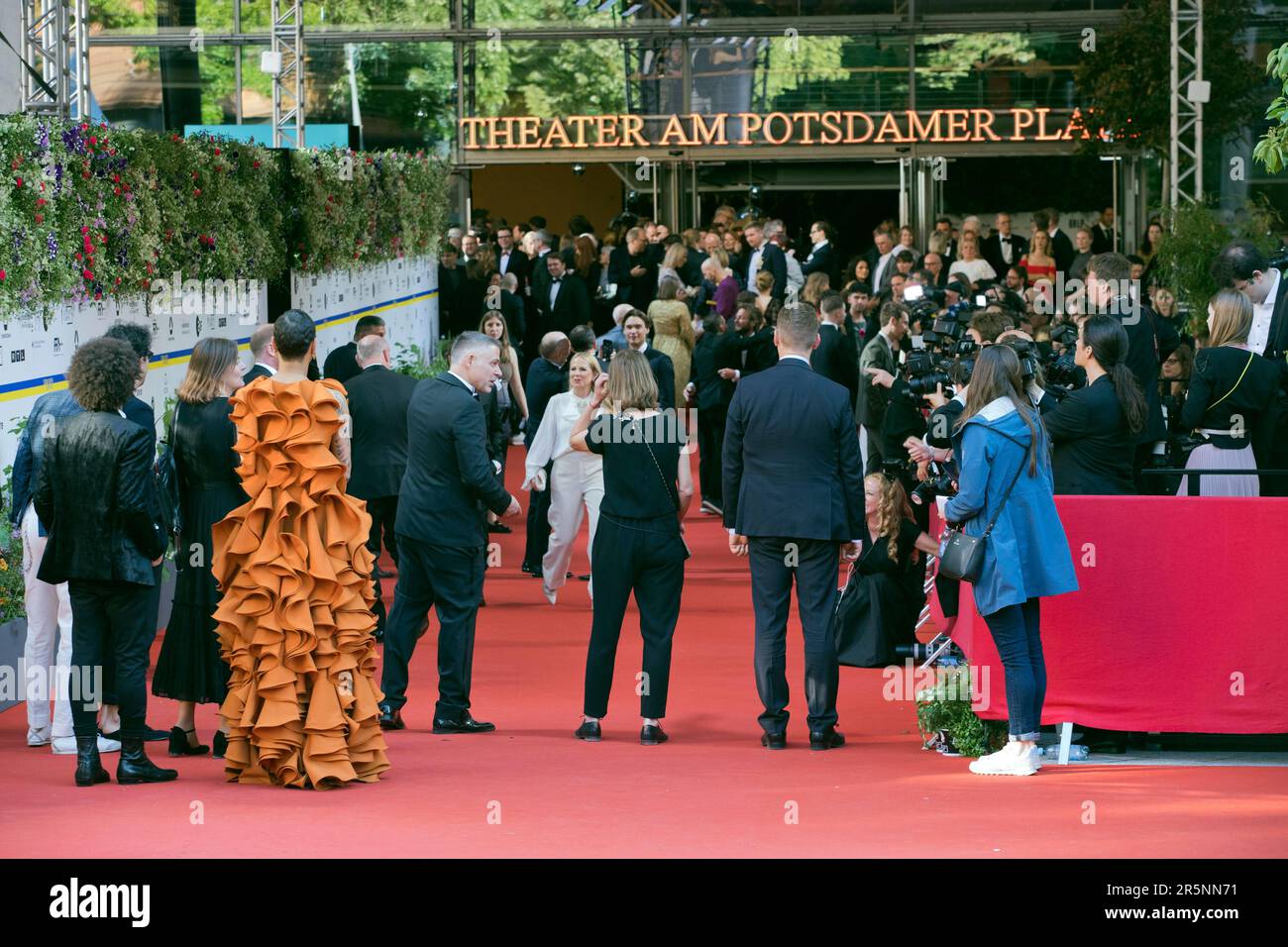 Crowd for the press photographers on the red carpet, German Film Award Lola 2023, Berlin, Germany, Europe Stock Photo
