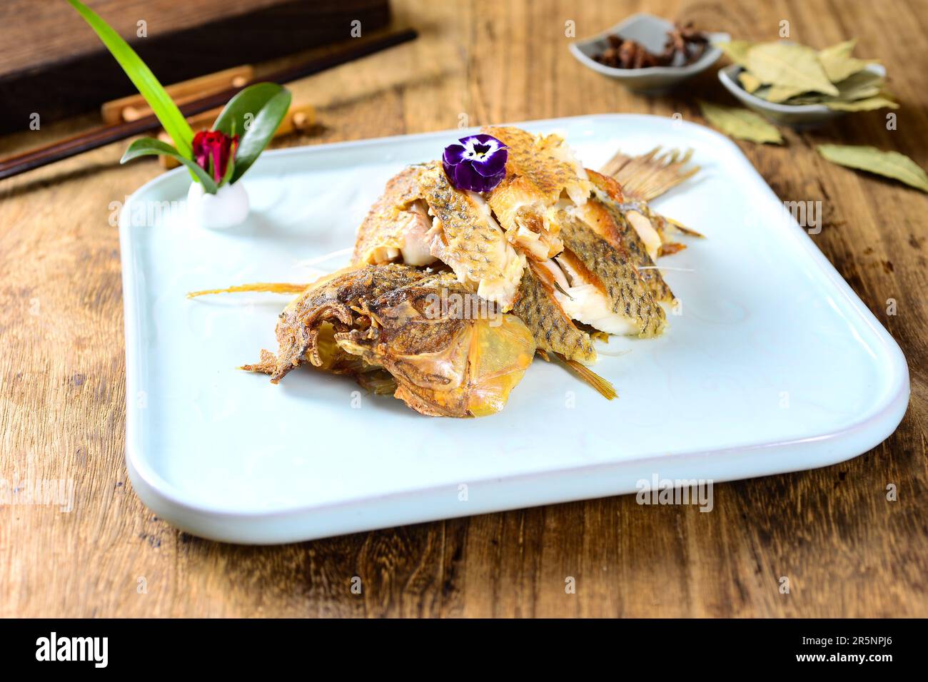 deep fried Tilapia fish with pepper Stock Photo Alamy