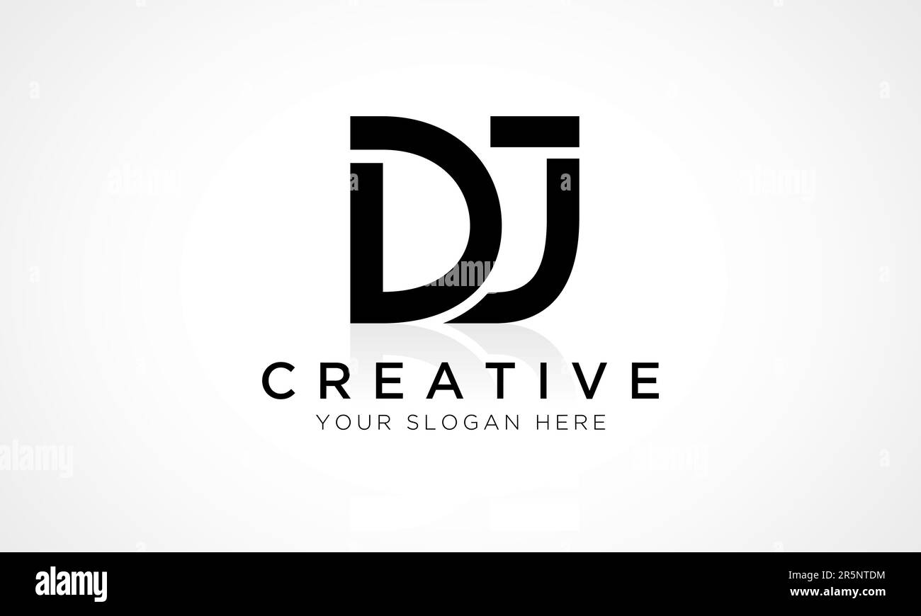 DJ Letter Logo Design Vector Template. Alphabet Initial Letter DJ Logo