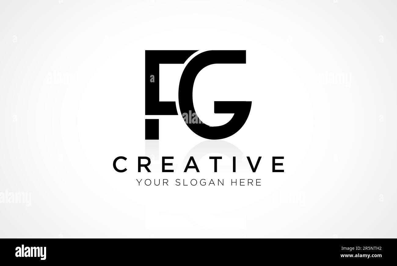 FG Letter Logo Design Vector Template. Alphabet Initial Letter FG Logo Design With Glossy Reflection Business Illustration. Stock Vector