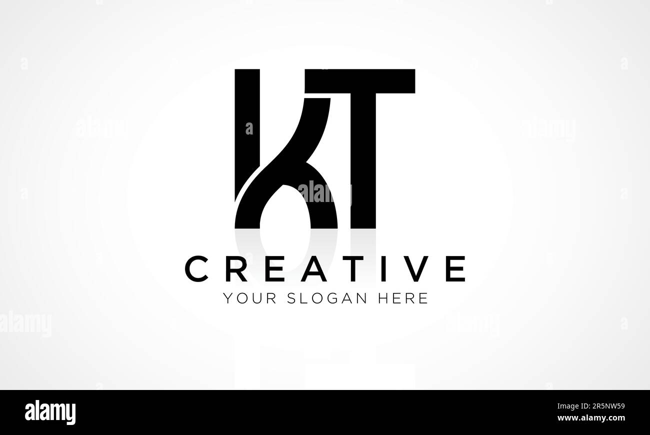 Kt Letter Logo Design Vector Template Alphabet Initial Letter Kt Logo Design With Glossy