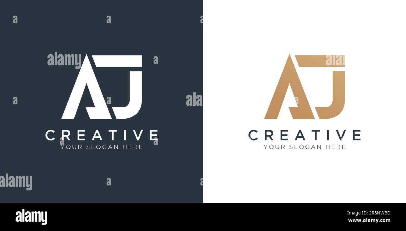 Luxury Letter Aj Logo Template In Gold And White Color. Initial Luxury Luxury Letter Aj Logo Template In Gold And White Color. Initial Luxury