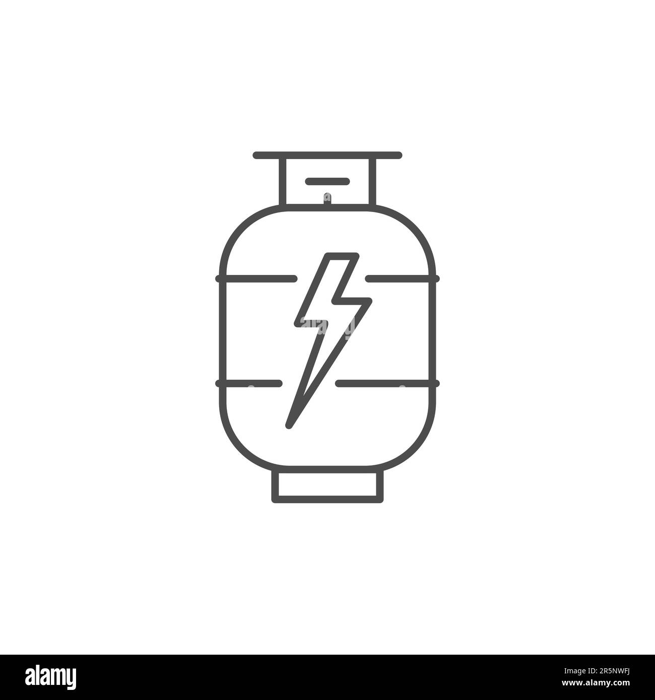 Gas cylinder related vector linear icon. Metal tank with industrial