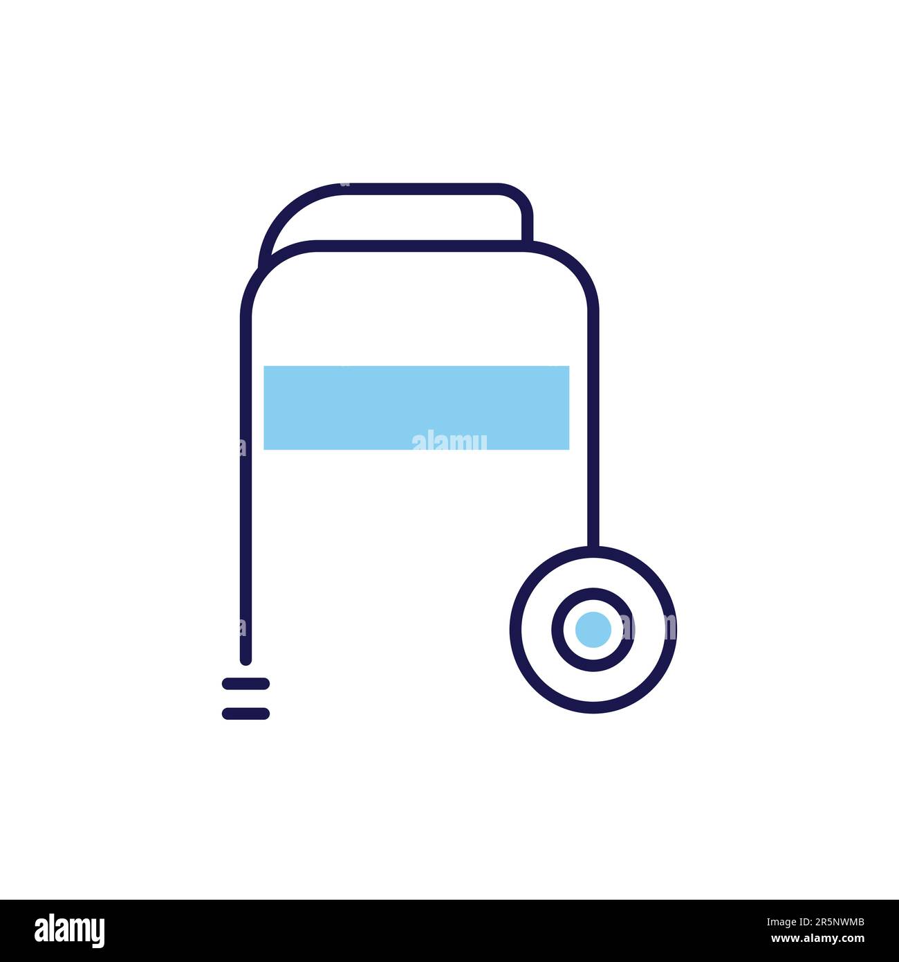 Walker related vector line icon. Isolated on white background. Vector illustration. Editable stroke Stock Vector