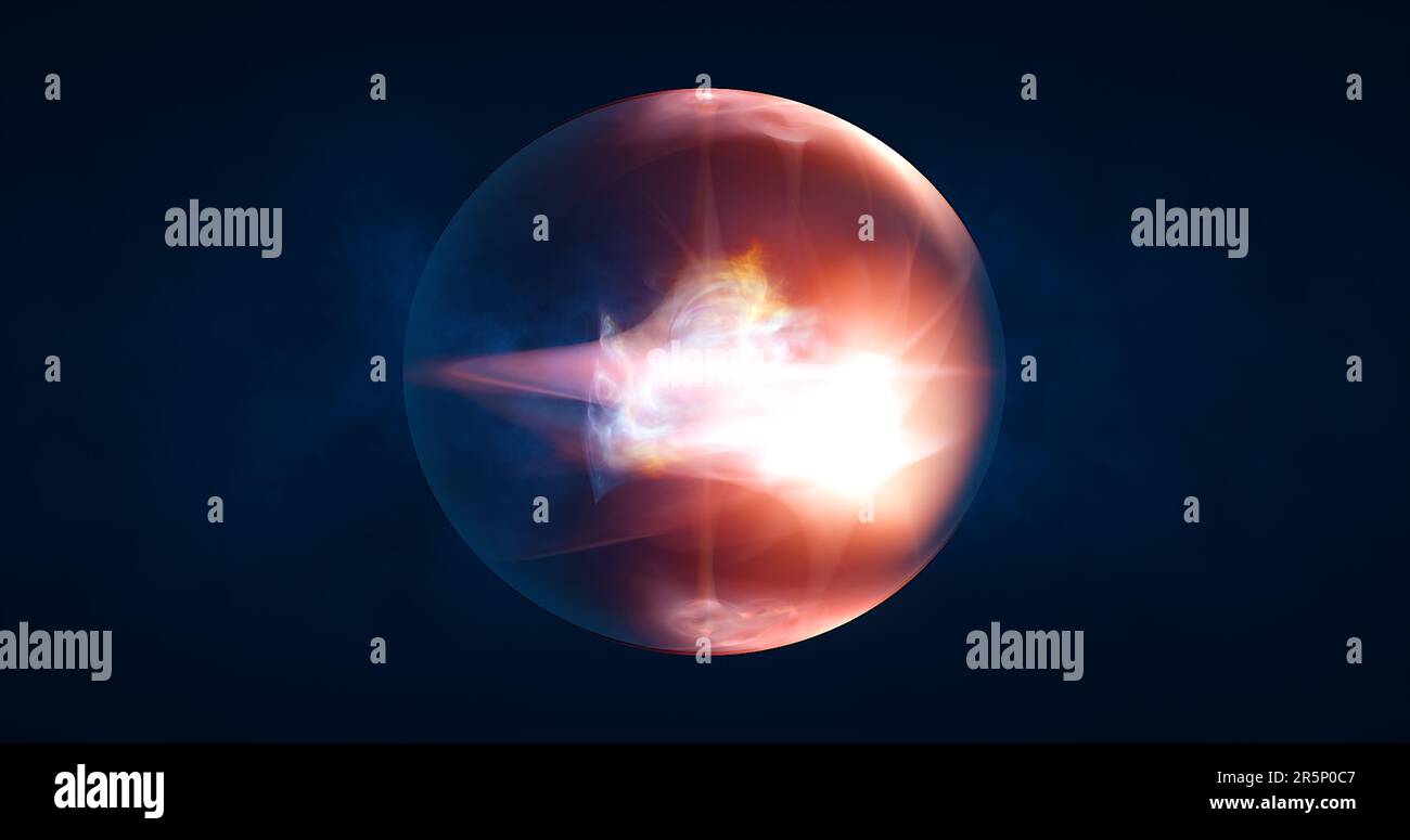 Abstract ball sphere planet iridescent energy transparent glass magic ...