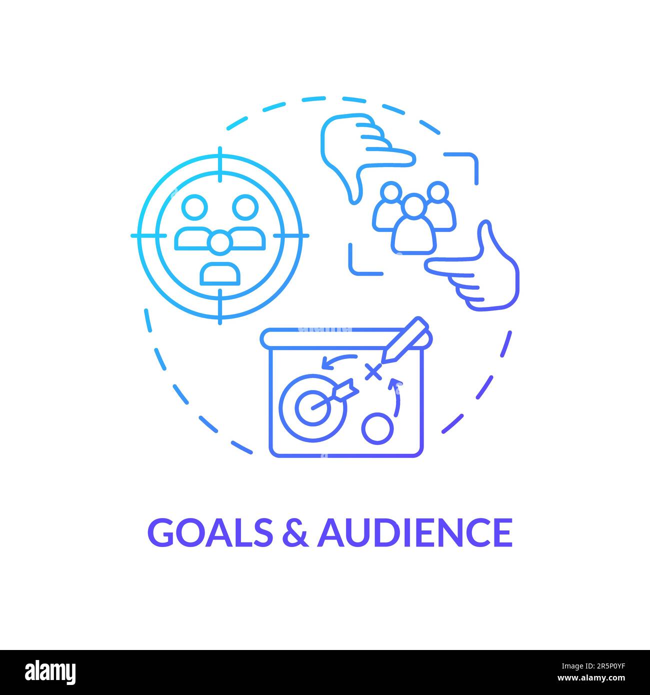 Goals and audience blue gradient concept icon Stock Vector