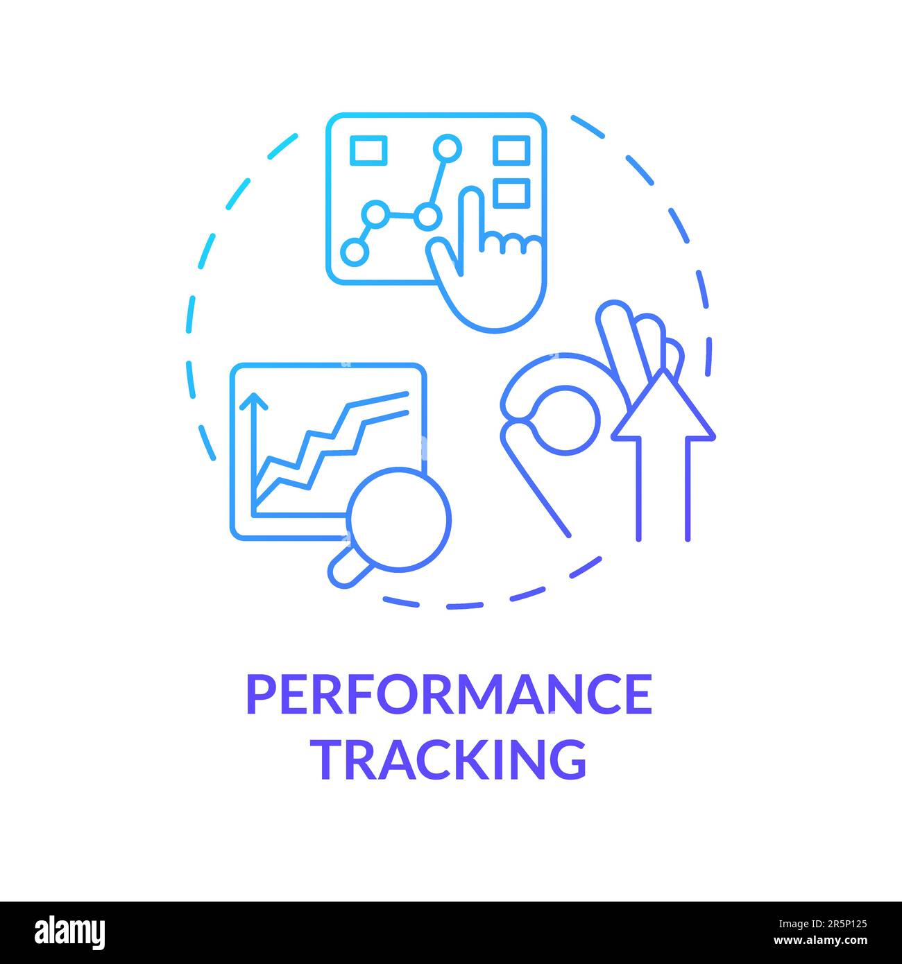 Performance tracking blue gradient concept icon Stock Vector Image ...
