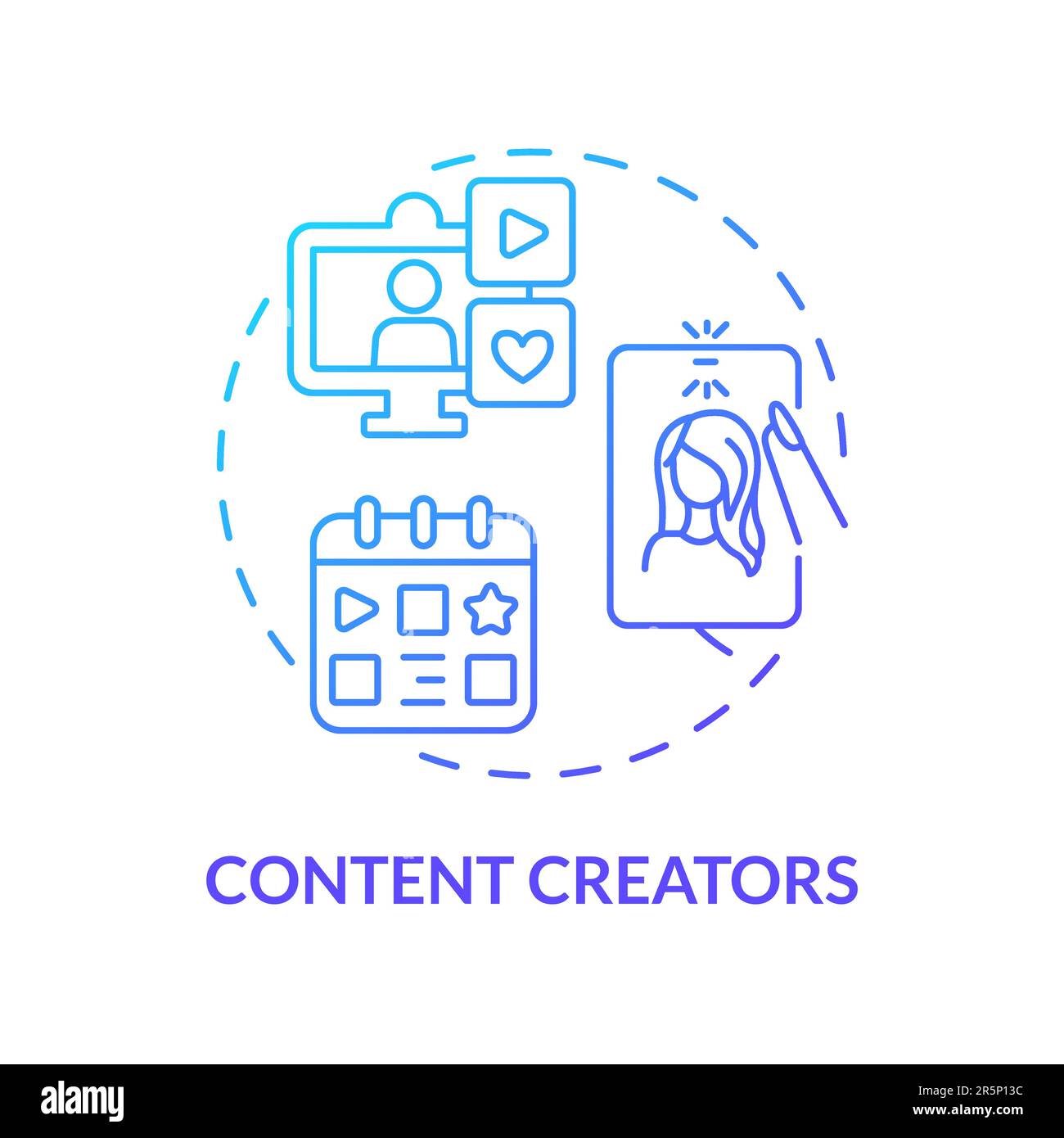 Content creators blue gradient concept icon Stock Vector Image & Art ...