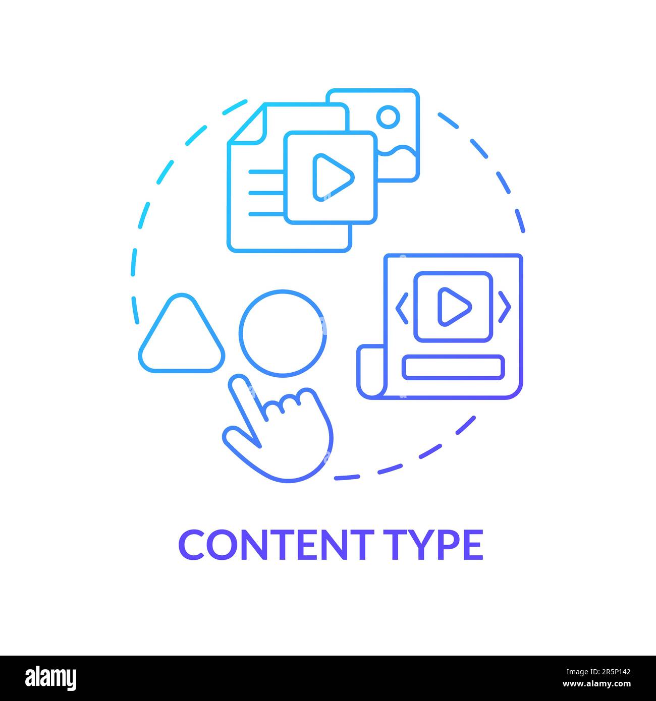 Content type blue gradient concept icon Stock Vector