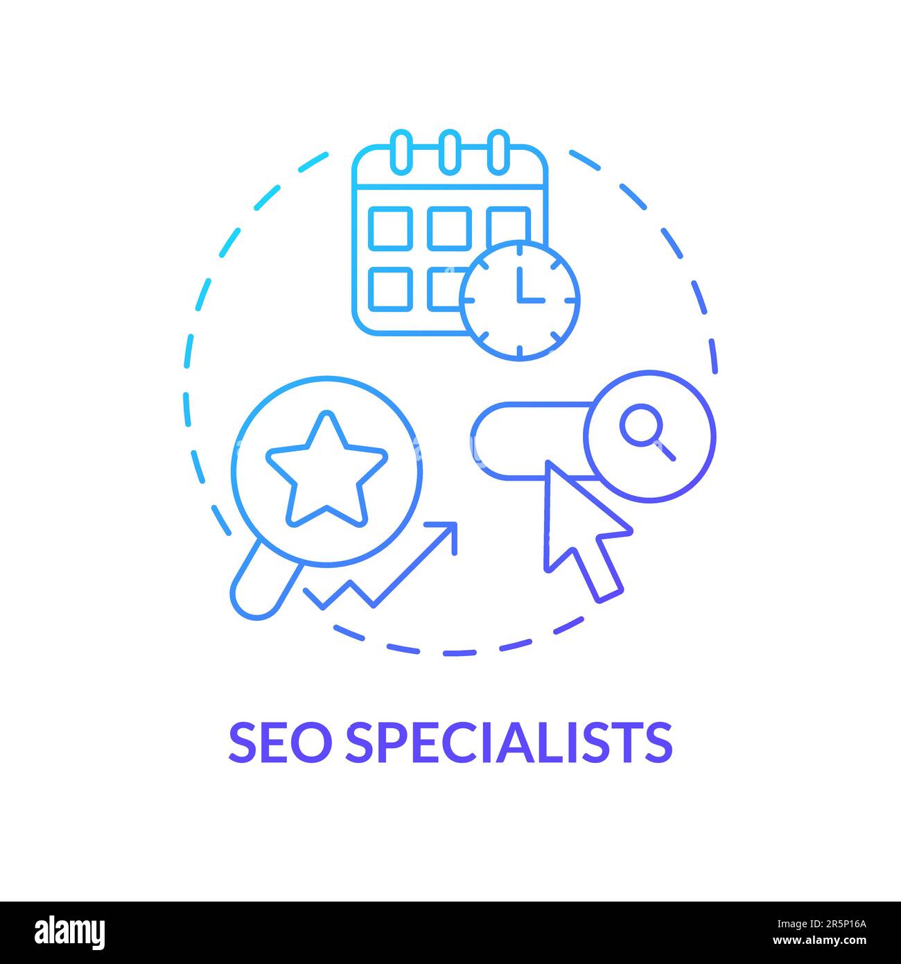 Seo specialists blue gradient concept icon Stock Vector