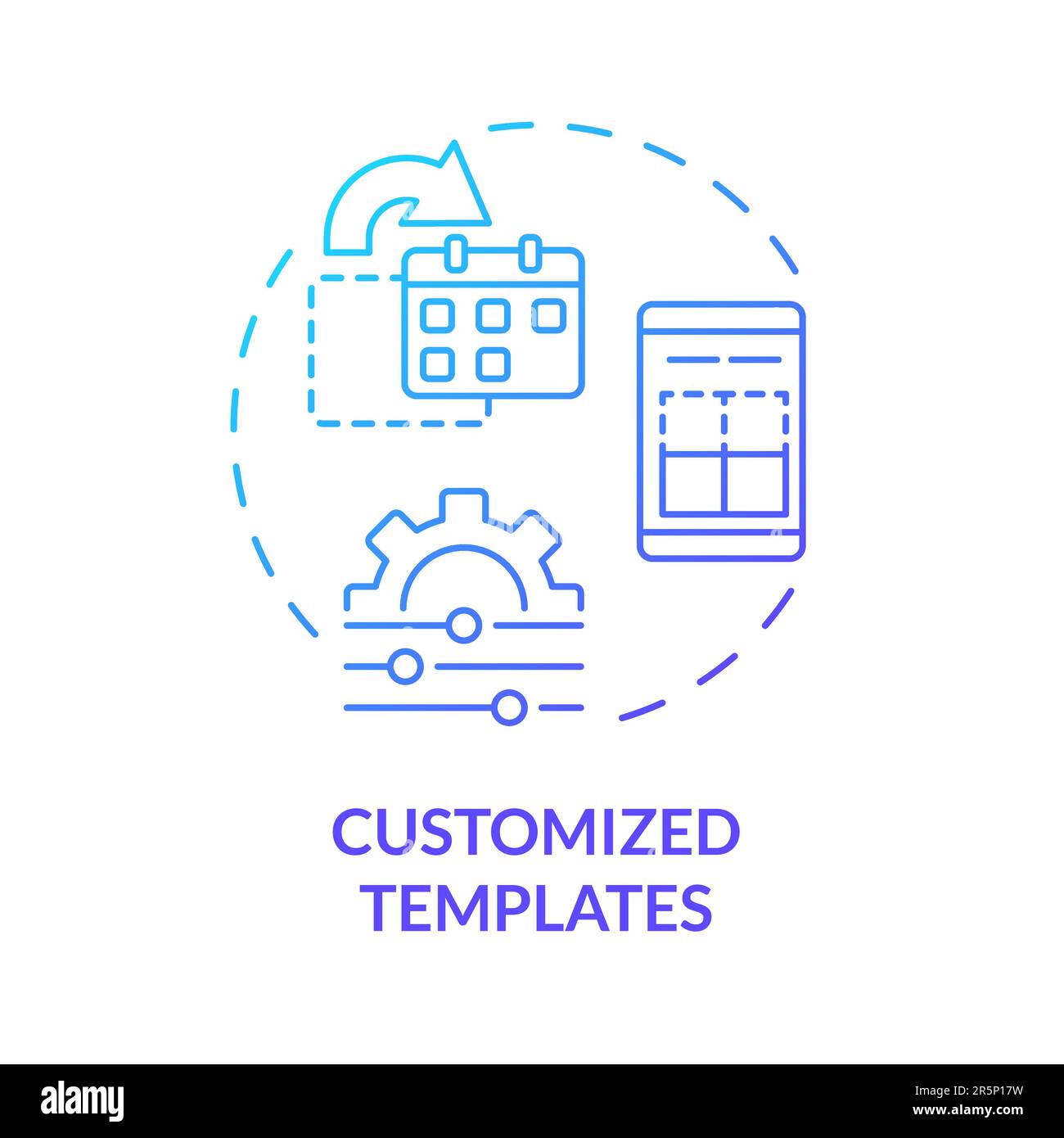 Customized templates blue gradient concept icon Stock Vector Image ...