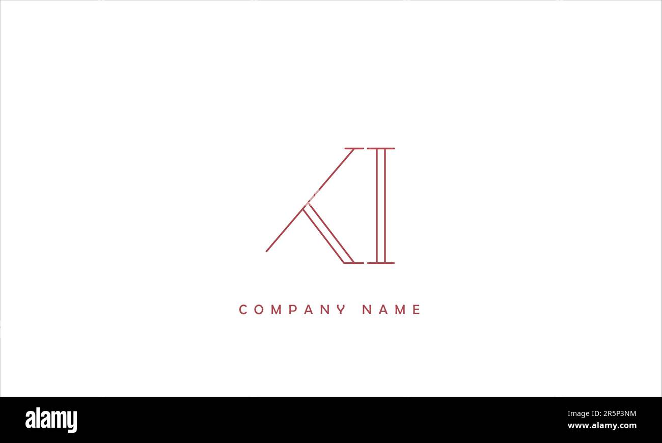 KI, IK Abstract Letters Logo Monogram Stock Vector