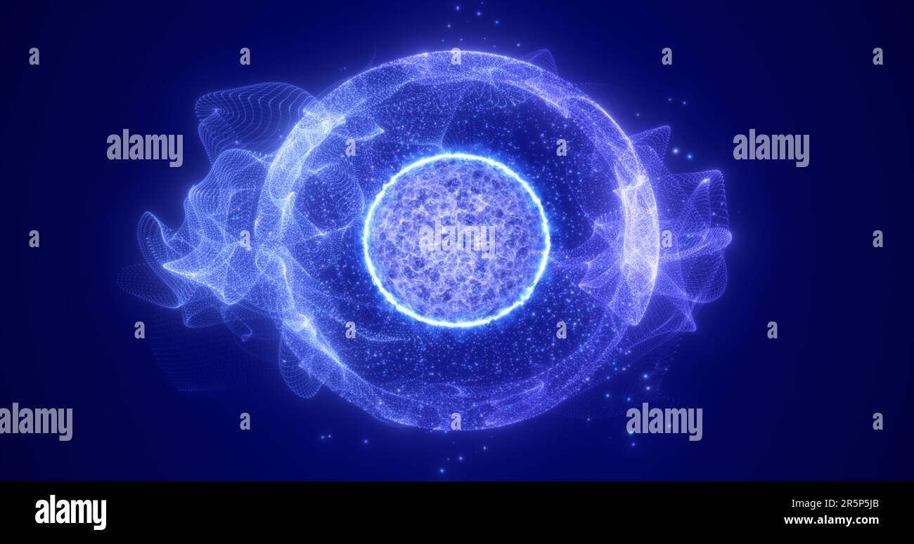 Abstract blue round sphere energy molecule from futuristic high-tech ...