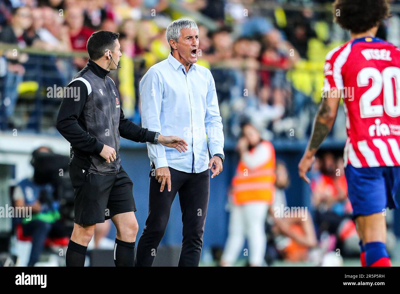 Quique Setien, head coach of Villarreal during the Spanish championship La  Liga football match between Villarreal CF and Atletico de Madrid on June 4,  2023 at La Ceramica Stadium in Castellon, Spain 