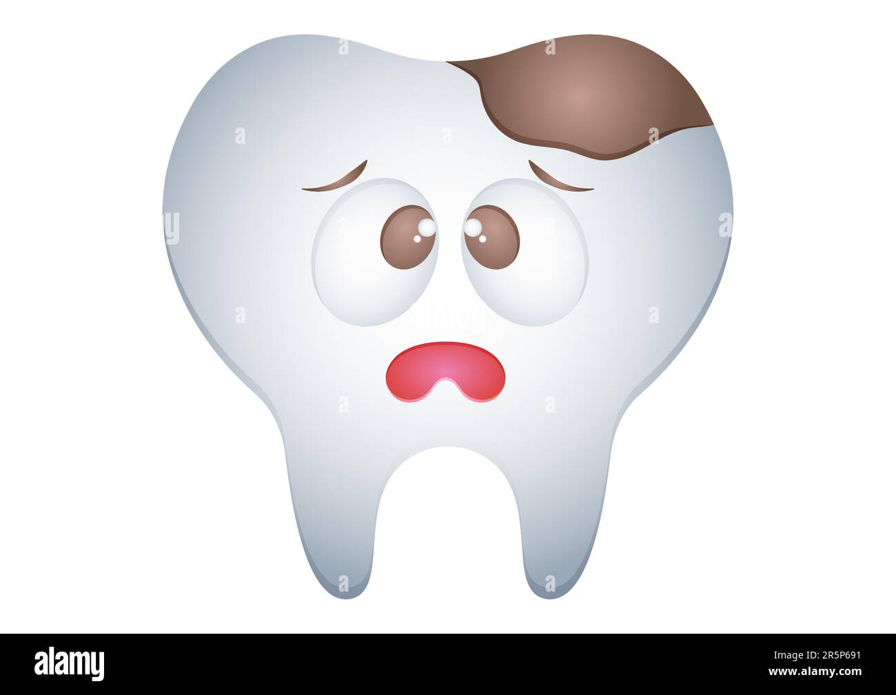 Decayed Tooth Cartoon Character Stock Vector