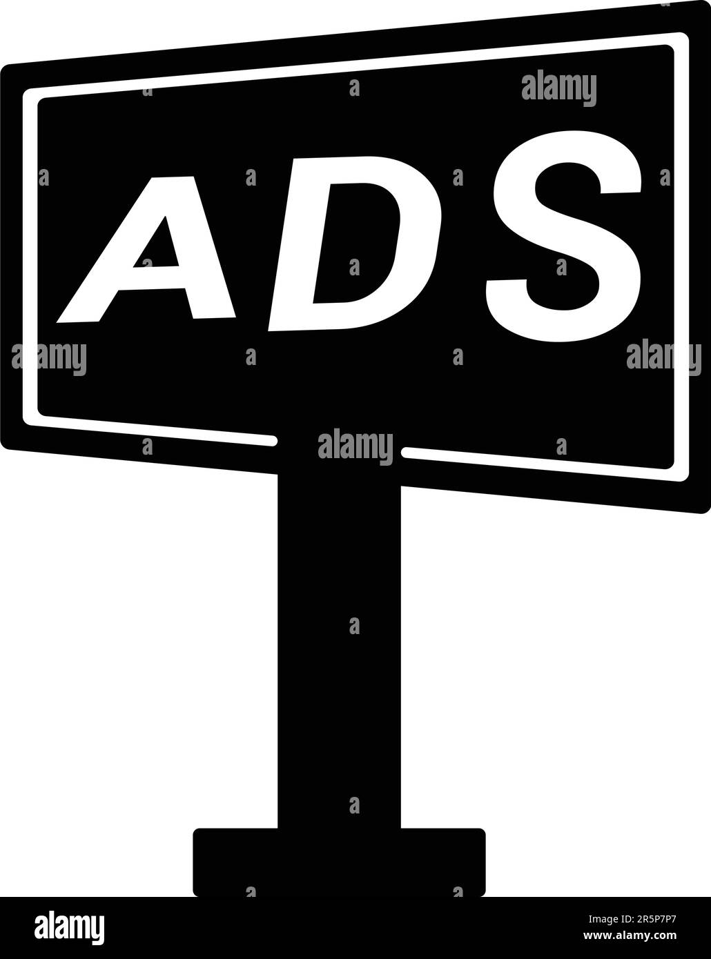 Advertising, billboard icon design for commercial use, web, print media or any type of design projects. Stock Vector