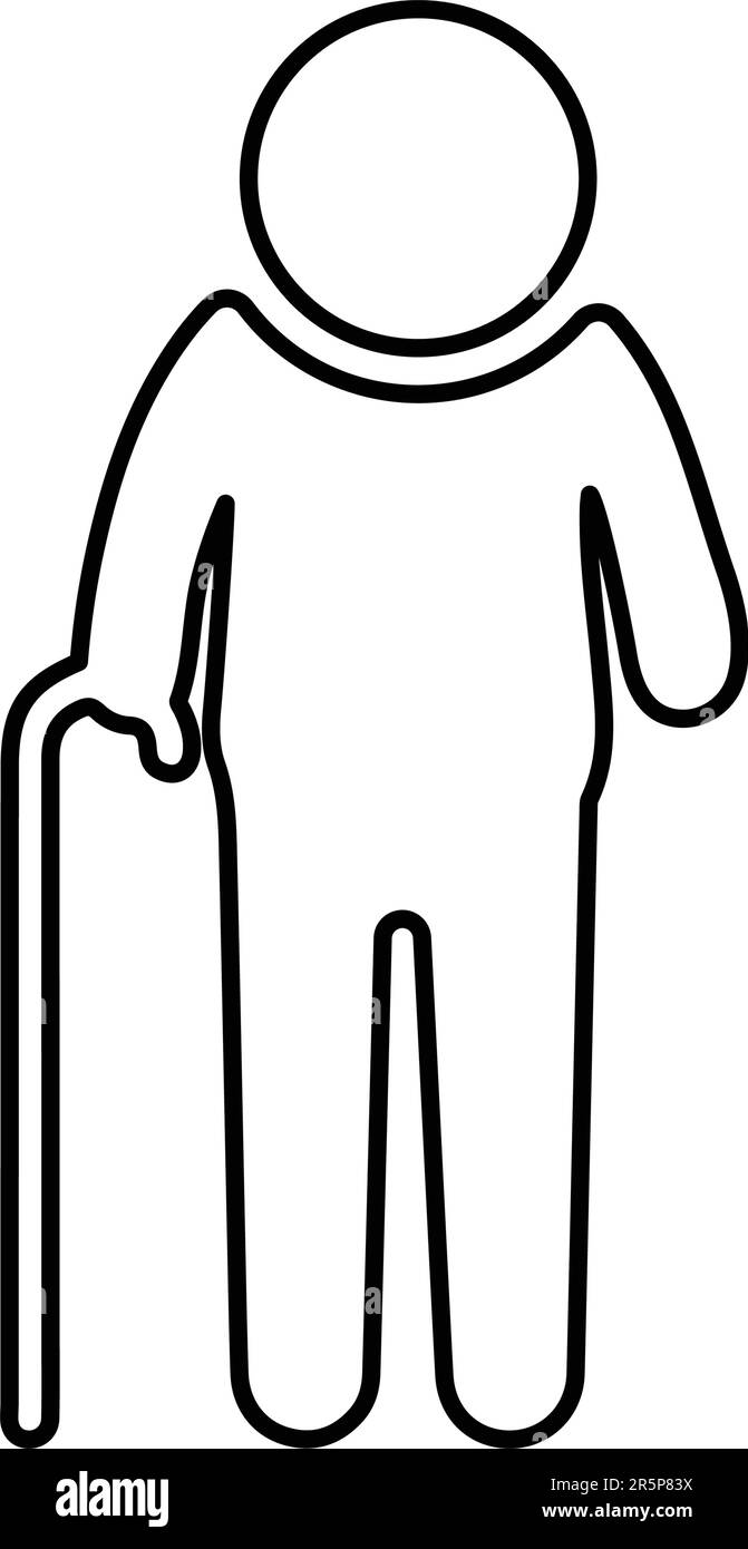 Aged, ageism, old icon. Simple vector illustration for web, print files ...