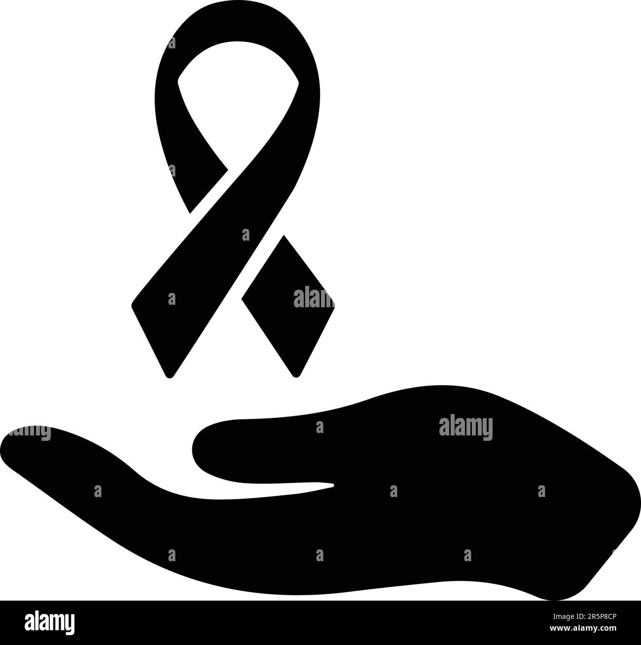 Awareness ribbon in hand icon - Perfect use for printed files and ...