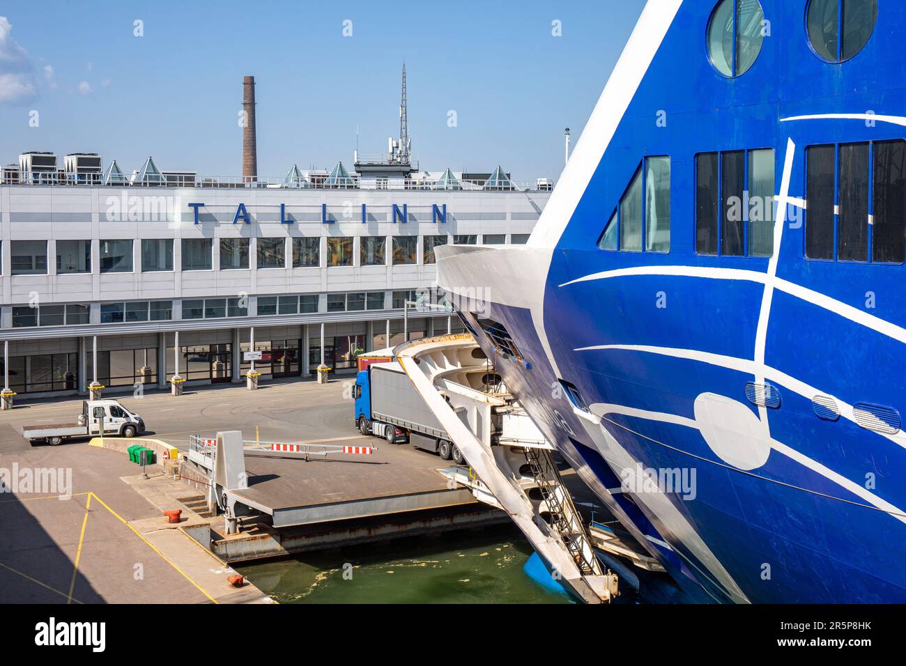 Cruise ferry M/S Finlandia moored in Port of Tallinn, Estonia Stock Photo
