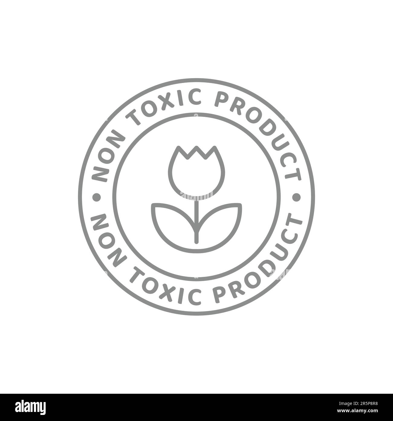 Nontoxic cosmetics vector line label. Non toxic cosmetic cream or