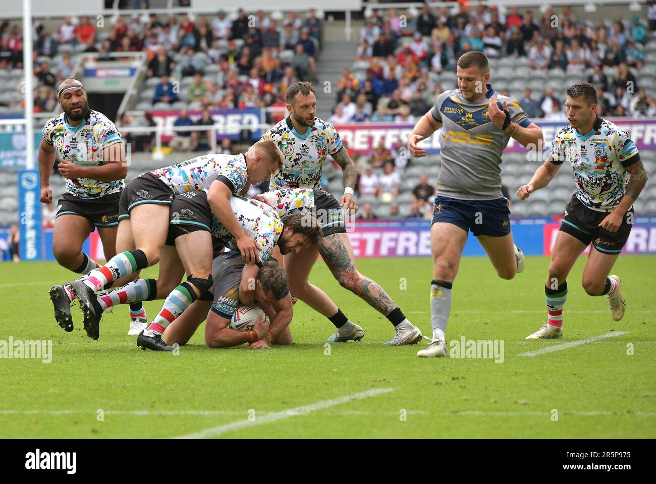 Betfred Super League Rugby, Magic Weekend, St James Park, Newcastle, Sunday 4th June 2023, Leigh Leopards 30 - 4 Wakefield Trinity, United Kingdom Stock Photo