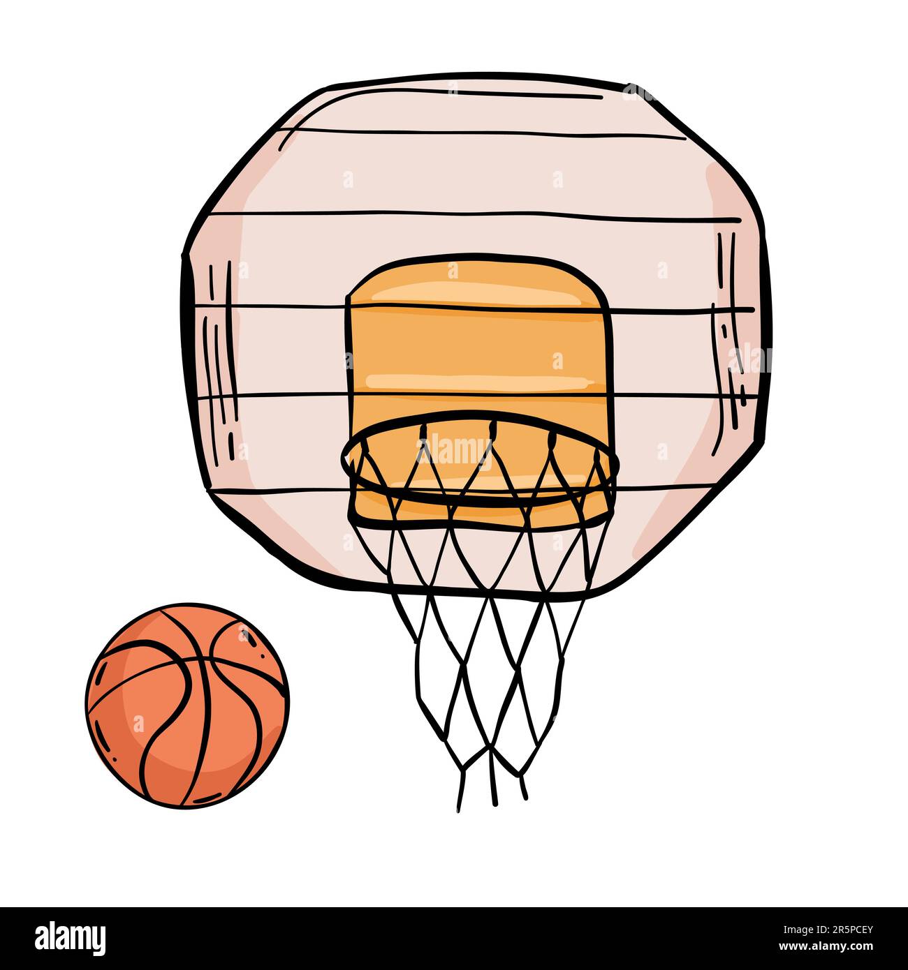 Basketball Net With Backboard is an illustration of a complex ...