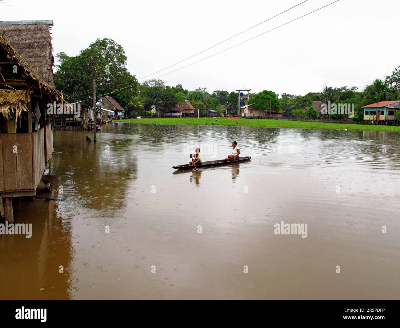 The boat in Amazon river in Peru, South America Stock Photo
