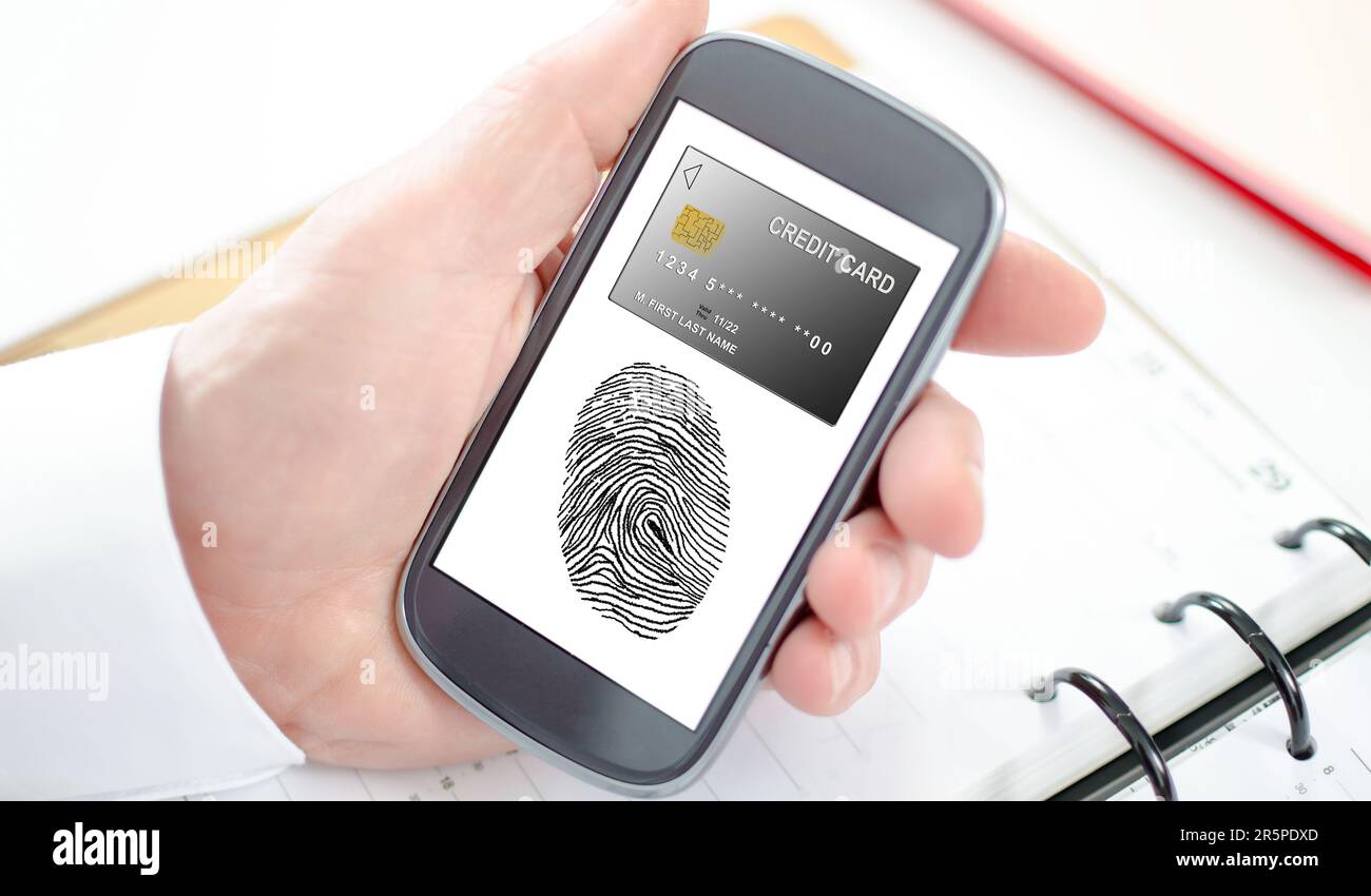 Payment security concept shown on a smartphone screen Stock Photo