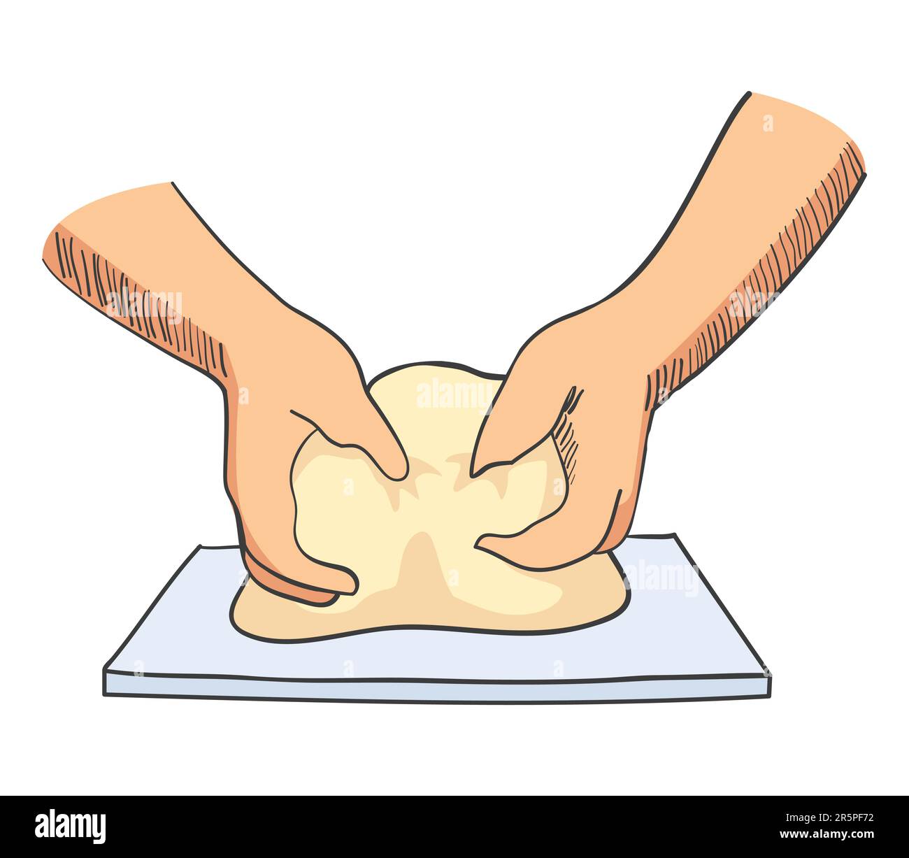 Sketch illustration of hands kneading dough Stock Vector Image & Art