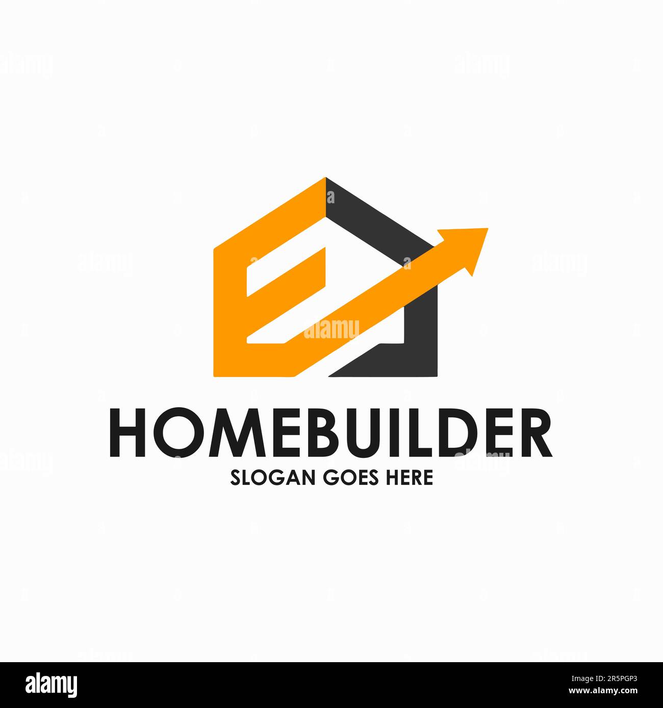 Creative Home Construction Concept Logo Design Template Stock Vector ...