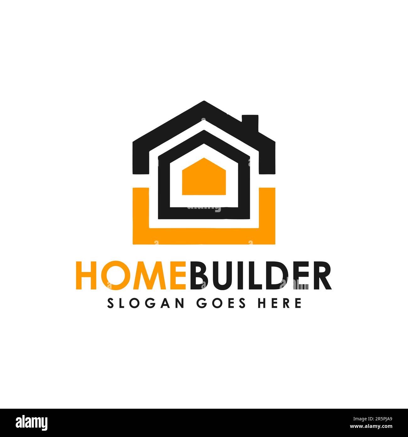 Creative Home Construction Concept Logo Design Template Stock Vector ...