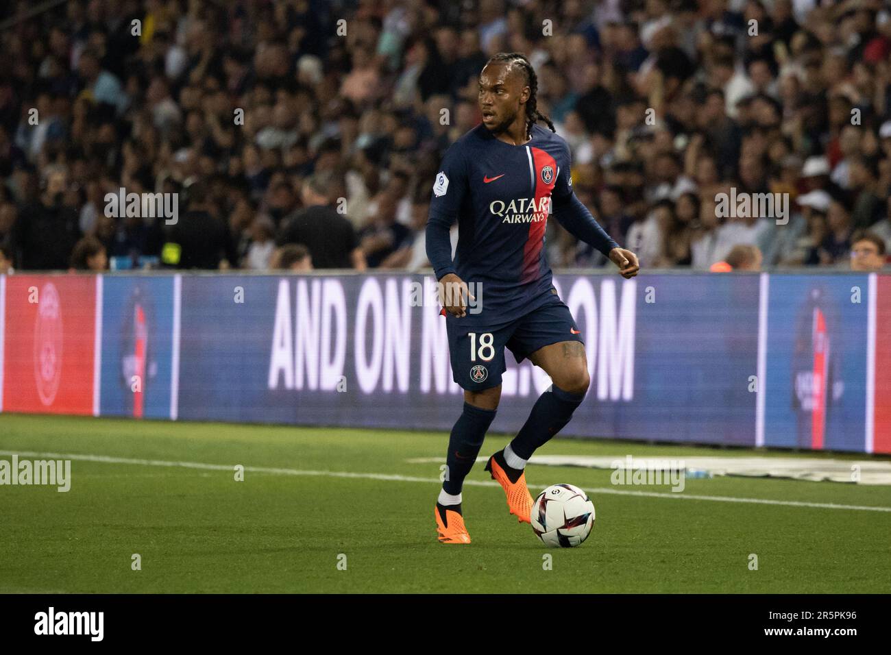 Paris, France. 03rd June, 2023. June 3, 2023, Paris, France, France: Renato  Sanches (PSG) runs with the ball during the French L1 football match  between Paris Saint Germain (PSG) and Clermont Foot