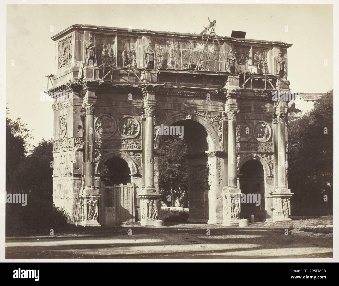 Arch of Constantine, Rome Date: 1854/55, printed c. 1863 Artist: Bisson Frères (Louis-Auguste Bisson, French, 1814–1876 and Auguste-Rosalie Bisson, Fr Stock Photo