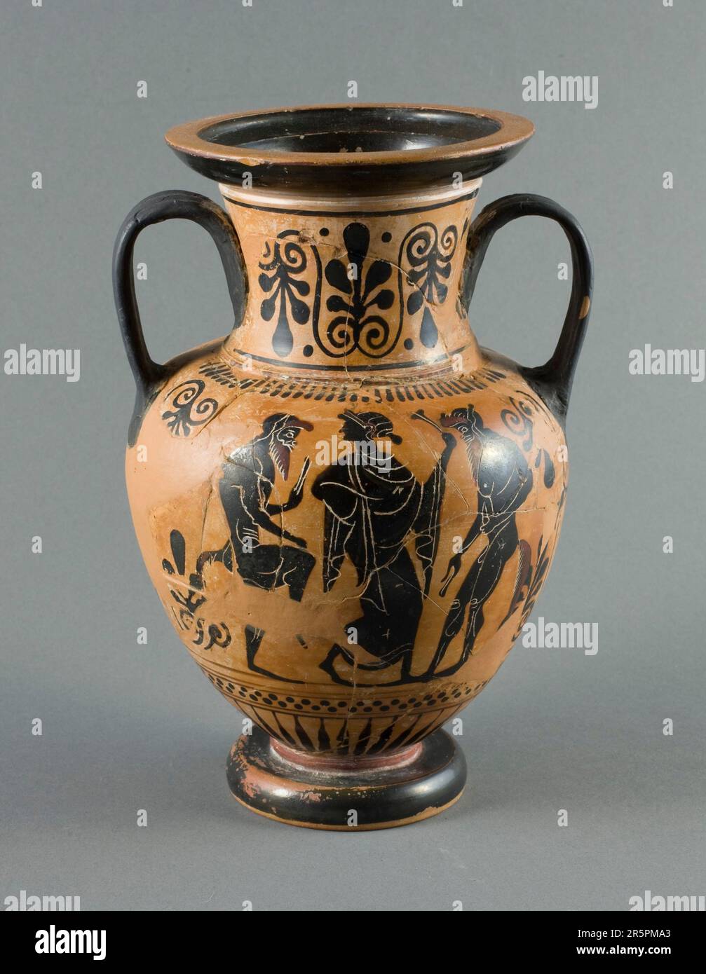 Amphora (Storage Jar) Date: 490-480 BCE Artist: Attributed to the Michigan Painter Greek; Athens Stock Photo