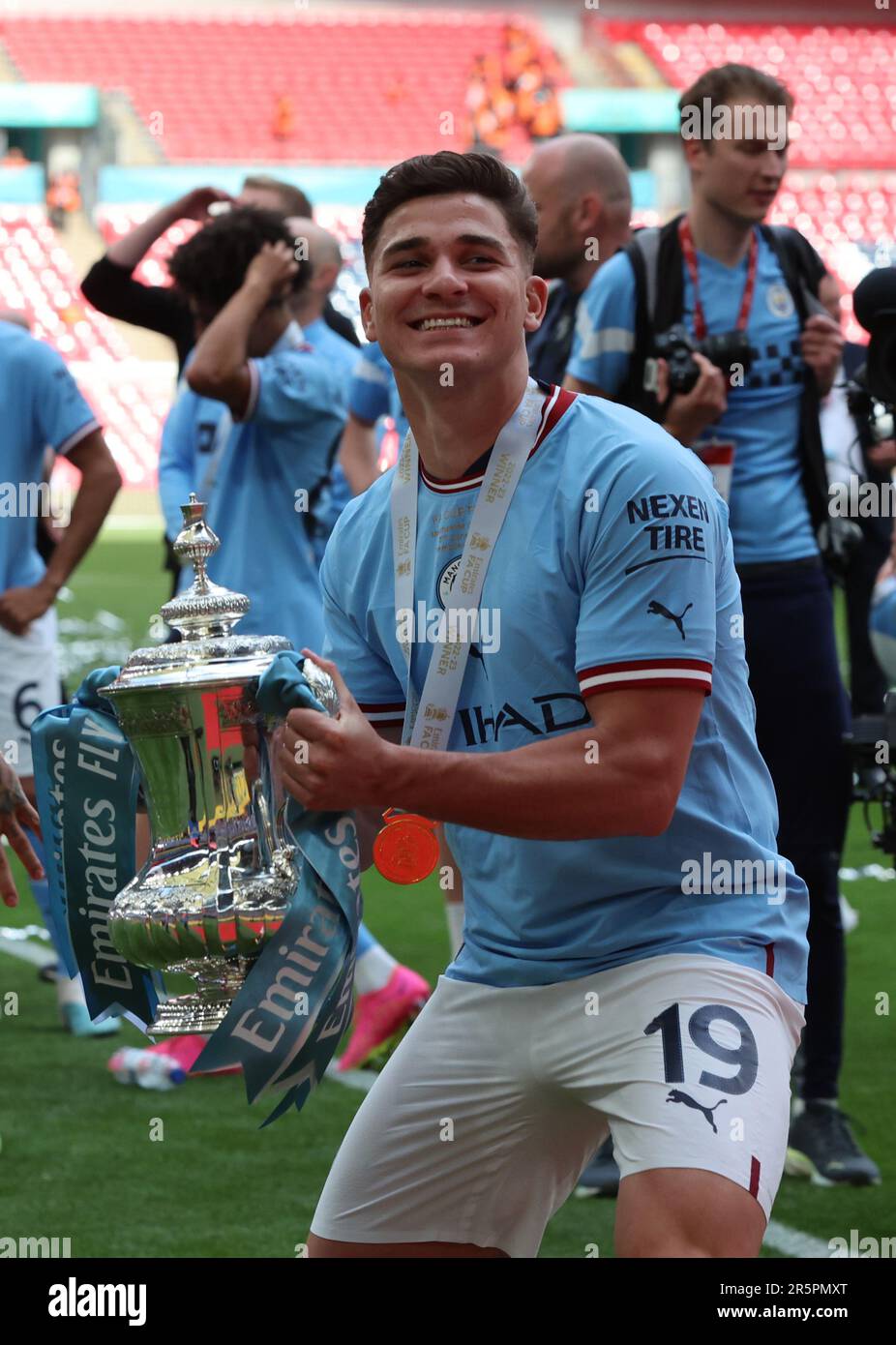 Julian alvarez manchester city 2023 hi-res stock photography and